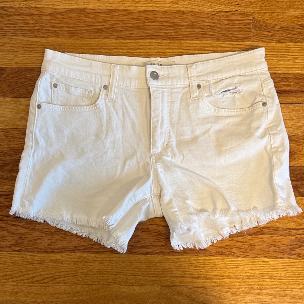 Joe's Jeans White Frayed Hem Shorts